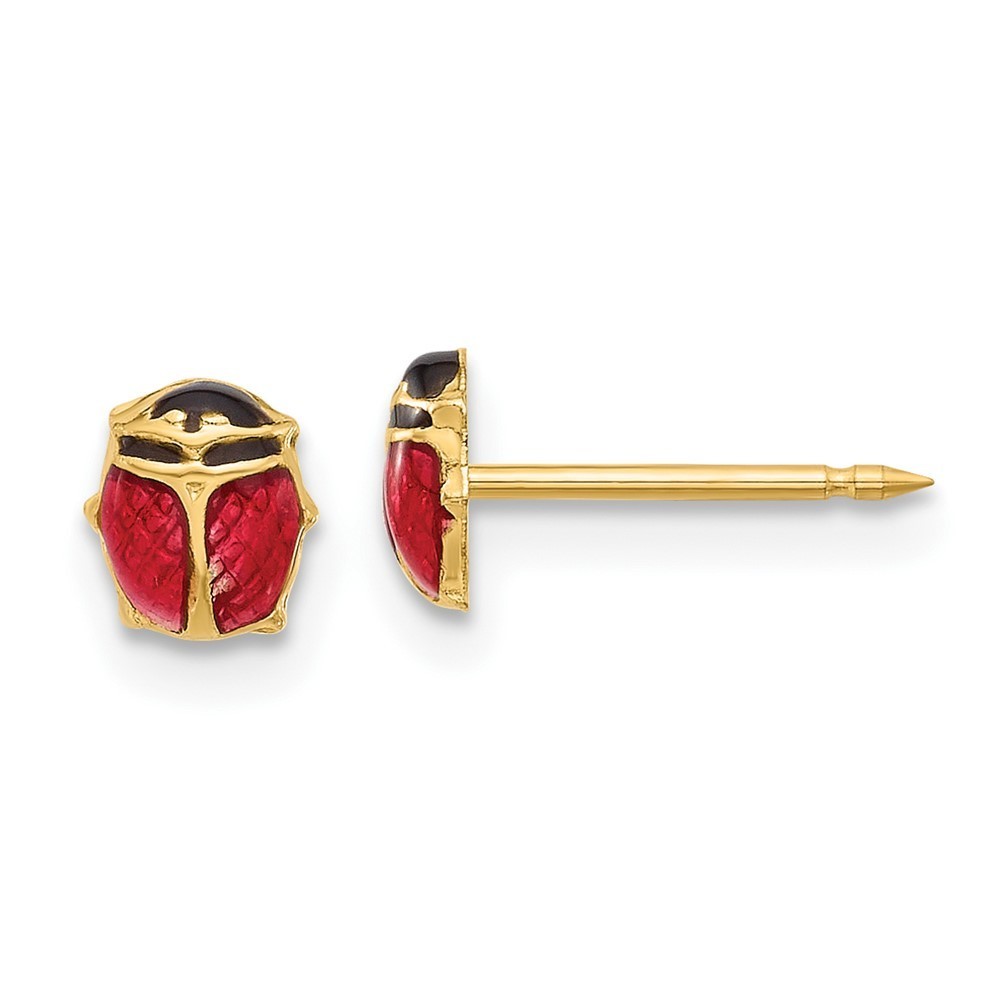Inverness 14k Polished Enameled Ladybug Post Earrings 87$